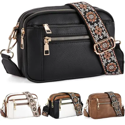 Productafbeelding van Solidchoice - Zwarte Crossbody Tas voor Dames met Afneembare Schouderband