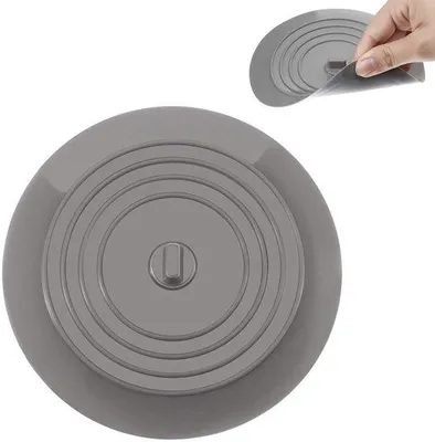 Produktbild von Universal Badstop für Dusche & Waschbecken - Gegenstand für Gegenstände - Gegenstand für Gegenstände - Gegenstand für Gegenstände - Universal wasserdichter Gegenstand für Edelstahl-Küchenabfluß, keramisches Bad, Toilette, Waschbecken, Dusche - 1 Stück - Grau