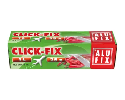 Produktbild von 250x ALUFIX Click-Fix 1 Liter Flugbeutel Haushaltsbeutel 16,5 x 19 cm mit Doppel-Druckverschluss