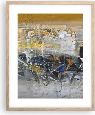 Produktbild von Gerahmtes Poster - Rahmen in heller Eiche - Abstraktion modern - 40x50 cm - Wand Bild - Wanddeko - Wandbilder - Wandposter - Bilderrahmen - Bilder - Kunstdruck - Wandbild - P2NPA40x50-4001