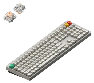 Image de Clavier mécanique sans fil NuPhy Node 100, profil haut, ANSI US, Bluetooth, 2,4 GHz, USB-C, Lunar White, Blush Max