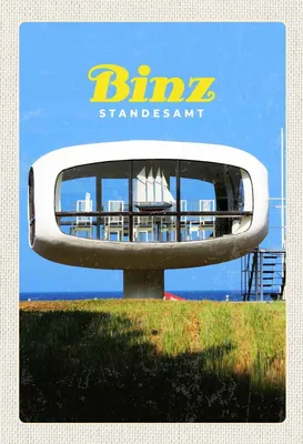 Produktbild von vianmo Holzschild 30x20 cm Binz Standesamt Meer Strand Ehegelübde Bildmotiv Reisemotiv Abenteuer Reisen