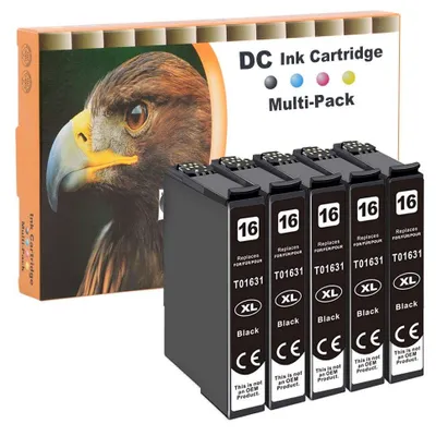 Immagine prodotto di Cartucce per stampante D&C 5X da 17 ml, compatibili con Epson 16XL 16 XL, per stampanti Epson Workforce WF-2700, WF-2750 DWF, WF-2760 DWF, WF-2010 W, WF-2500, WF-2510, WF-2520 NF, WF-2530, WF-2540 W, WF-2540