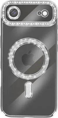 Zdjęcie produktu dla Avizar, etui kompatybilne z iPhone Air MagSafe z krawędzią z kryształu górskiego, srebrne