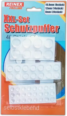 Produktbild von 46x SCHUTZPUFFER Ø 8/12/18,8mm selbstklebend Glasklar Stoßdämpfer Anschlagdämpfer Gummipuffer Stoßpuffer Türdämpfer Puffer Dämpfer 02