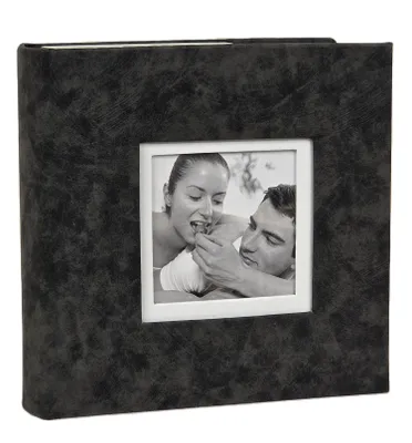 Obrázok produktu pre KOŽOVITÁ viazaná FOTOKNIHA na 200 fotografií, 10x15 cm, s popisom, tmavošedá