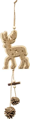 Produktbild von Rentier-Hängedeko für Weihnachten goldfarben-braun 35 cm - Einheitsgröße