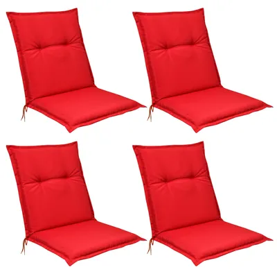 Produktbild von Beautissu 4er Set Niedriglehner Auflagen Base NL, 100x50cm, Rot