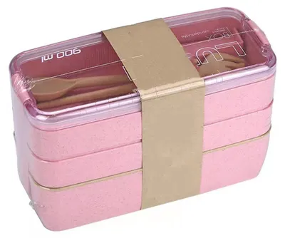 Obrázek produktu pro Bento box pro dospělé - 3 stohovatelné nádoby - ideální do práce i na cesty