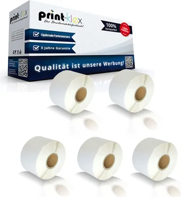Produktbild von 5x Kompatible Etiketten-Rollen für Dymo 99012 Labelwriter 450 Labelwriter 450 Duo Labelwriter 450 Series Labelwriter 450 Turbo 99012 S0722400 89mm x  36mm 260 Etiketten Office Line Serie