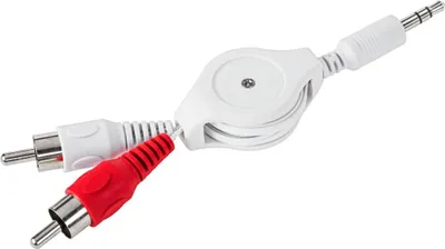 Zdjęcie produktu dla KPO3968 Kabel Jack 3,5 - 2 RCA zwijany 0,8m