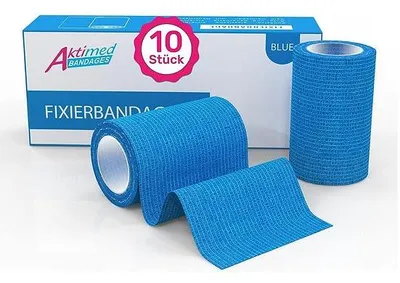 Produktbild von Selbsthaftende Fixierbinde, blau, 10er-Pack für Sportverletzungen & Erste Hilfe