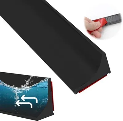Produktbild von PolkaHome® Wasserdichte Duschschwellenleiste – Selbstklebende Abdichtung, 200 cm, Schwarz