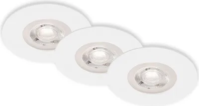 Zdjęcie produktu dla Reflektory wpuszczane LED do łazienki zestaw 3 ściemnialnych białych 4.9W Ø9cm Briloner