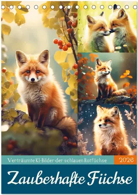 Produktbild von Zauberhafte Füchse (Tischkalender 2026 DIN A5 hoch), CALVENDO Monatskalender