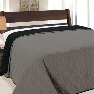 Produktbild von Tagesdecke Steppdecke Bettüberwurf 1 TLG. Set (Ohne Kissenbezüge) Größe: 170x210 cm, Farbe: Graphit Grau Schwarz 006