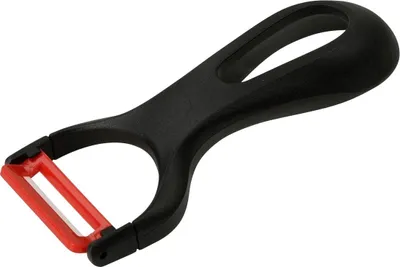 Immagine prodotto di Fackelmann Ziehschäler Ergonomic, Sparschäler, Gemüseschäler, Keramik, PP, Schwarz, Rot, 13.5 cm, 41977