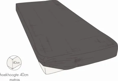 Produktbild von Kayori Nikko Spannbettlaken 40cm Steg Größe 180x200cm Farbe Anthrazit Leinen