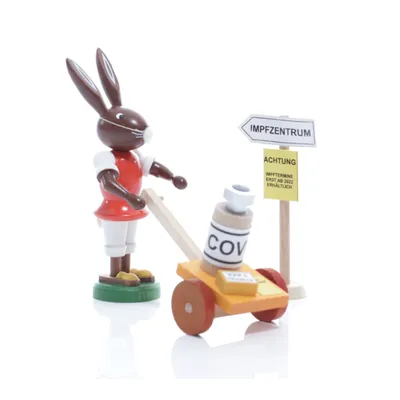 Produktbild von Osterdekoration Osterhase Impfhelfer Höhe 9cm NEU