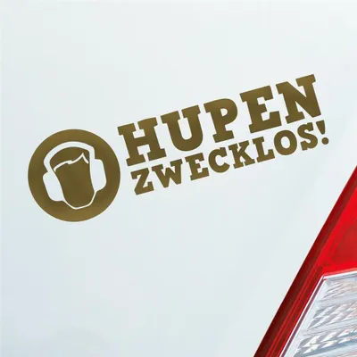 Produktbild von Auto Aufkleber Hupen zwecklos! Kopfhörer Style 15x5 cm Gold Sticker Heckscheibenaufkleber