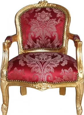 Image de Casa Padrino Chaise baroque pour enfants Bordeaux / Or - Chaise avec accoudoirs - Meubles anciens
