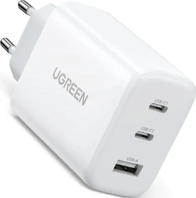 Immagine prodotto di Ugreen CD275 Wall Charger with Cable 2× USB Type-C / USB 65W White