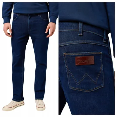 Obrázok produktu pre Wrangler | Pánske džínsy Larston, strih Slim Fit, tmavomodrá farba, veľkosť W31 L32