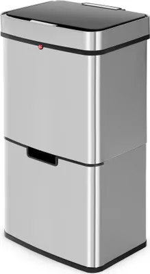 Produktbild von Hailo Öko Vario XL - Mülltrenner - Vollautomatische Deckelöffnung durch Sensortechnik - 50 Liter - Edelstahl, Kunststoff