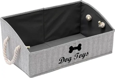 Produktbild von Hundespielzeugkiste, grau, streifig, aufklappbar, Organizer