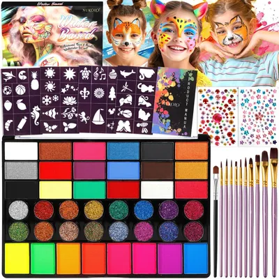 Immagine prodotto di Set di trucco per bambini con 42 colori e 11 pennelli per pittura creativa