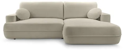 Produktbild von Selsey Fuerro – Ecksofa mit Schlaffunktion, Bettkasten, Ottomane rechts, Strukturstoff wasserabweisend, Hellbraun