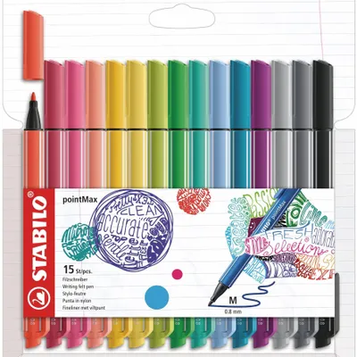 Produktbild von STABILO Filzschreiber - pointMax - 15er Pack - 15 verschiedene Farben