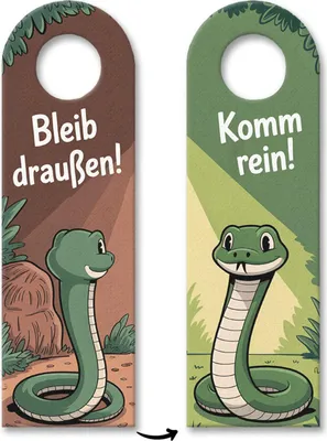 Produktbild von Schlangen Cartoon Türhänger Bleib draußen Komm rein