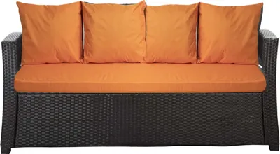 Immagine prodotto di Cuscini per divano da giardino - Seduta 170x50x7, schienale 4*56x50|Cuscino da esterno in rattan per divano arancione|Seduta per 4 persone|Divano da esterno