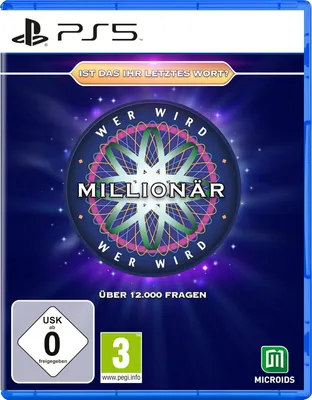 The image shows the front cover of a PlayStation 5 game case for 'Wer wird Millionär - Ist das Ihr letztes Wort?'.