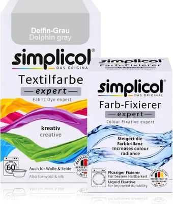 Immagine prodotto di Simplicol tintura tessile expert grigio delfino 150g & fissatore di colore expert 90ml