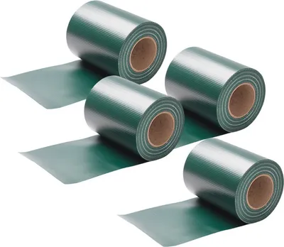 Obrázok produktu pre Izrielar Ochranné pásy PVC Dvojitá mrežová oplotenie odolná voči vetru a poveternostným vplyvom, 4 rolky po 50 m x 19 cm, zelená farba