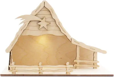 Produktbild von Weihnachtskrippe, Holzbausatz ohne Krippenfiguren