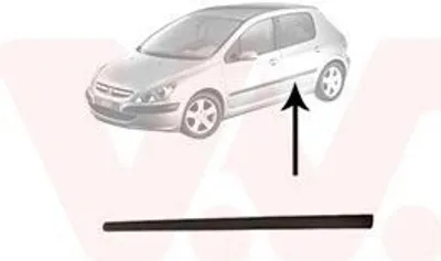 Produktbild von VAN WEZEL Zierleiste für die Tür Hinten Links Leiste passend für PEUGEOT 307 (3A/C) 4040405