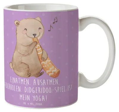 Produktbild von Mr. & Mrs. Panda Teetasse Didgeridoo Yoga - Lavendeltraum - Geschenk, Kultur, traditionell, Pott, Teebecher, Musiker, Lernen, Becher, kaffeetasse bedruckt, Australien