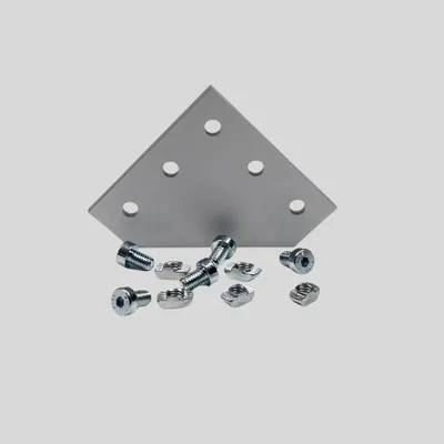 Produktbild von Alu Knotenblech für 20x20 Nut 6 Profilverbinder - inklusive Verschraubung