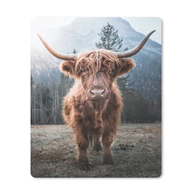 Produktbild von MuchoWow® Mauspad Mousepad Schottischer Hochländer - Kuh - Tiere - Berg - Natur 30x40 cm - Mousepads - Maus Mat - Pad - Mausunterlage - Mausmatten