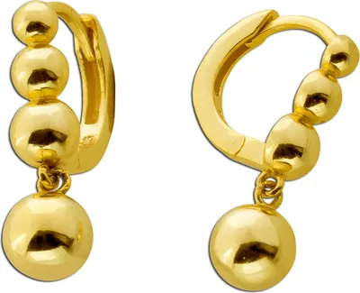 Produktbild von Kugel Ohrringe Creolen Silber 925 Gelbgold vergoldet