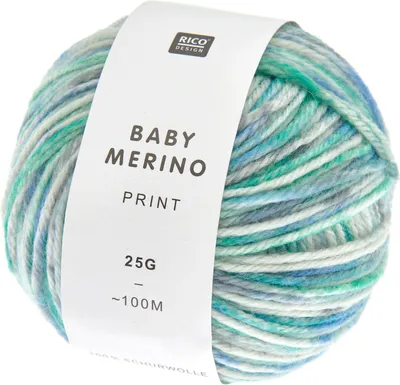 Produktbild von Rico - Baby Merino Print 0022 aqua