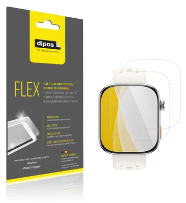 Immagine prodotto di 2x Pellicola protettiva per Haylou Watch Hyper, rivestimento al 100%, Protezione dipos Flex