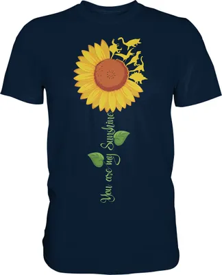 Produktbild von Dino Sonnenblumen T-Shirt Garten Dinosaurier Motiv Gärtner Geschenk – Navy / 4XL