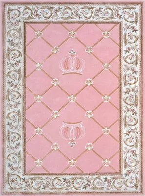 Produktbild von Pompöös by Casa Padrino Luxus Barock Teppich Krone von Harald Glööckler Rosa / Weiß / Braun - Verschiedene Größen