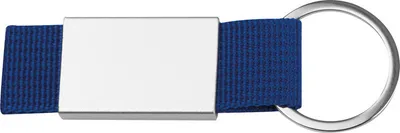 Produktbild von Schlüsselanhänger mit blauen Stoffbändchen