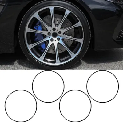 Immagine prodotto di 4 pezzi di protezione per cerchioni da 19 pollici, antigraffio, autoadesivi, neri, decorativi, anelli universali per auto