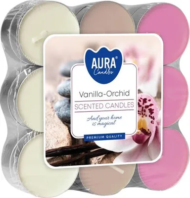 Zdjęcie produktu dla Podgrzewacze zapachowe BISPOL Aura 4H WANILIA ORCHIDEA 18szt.